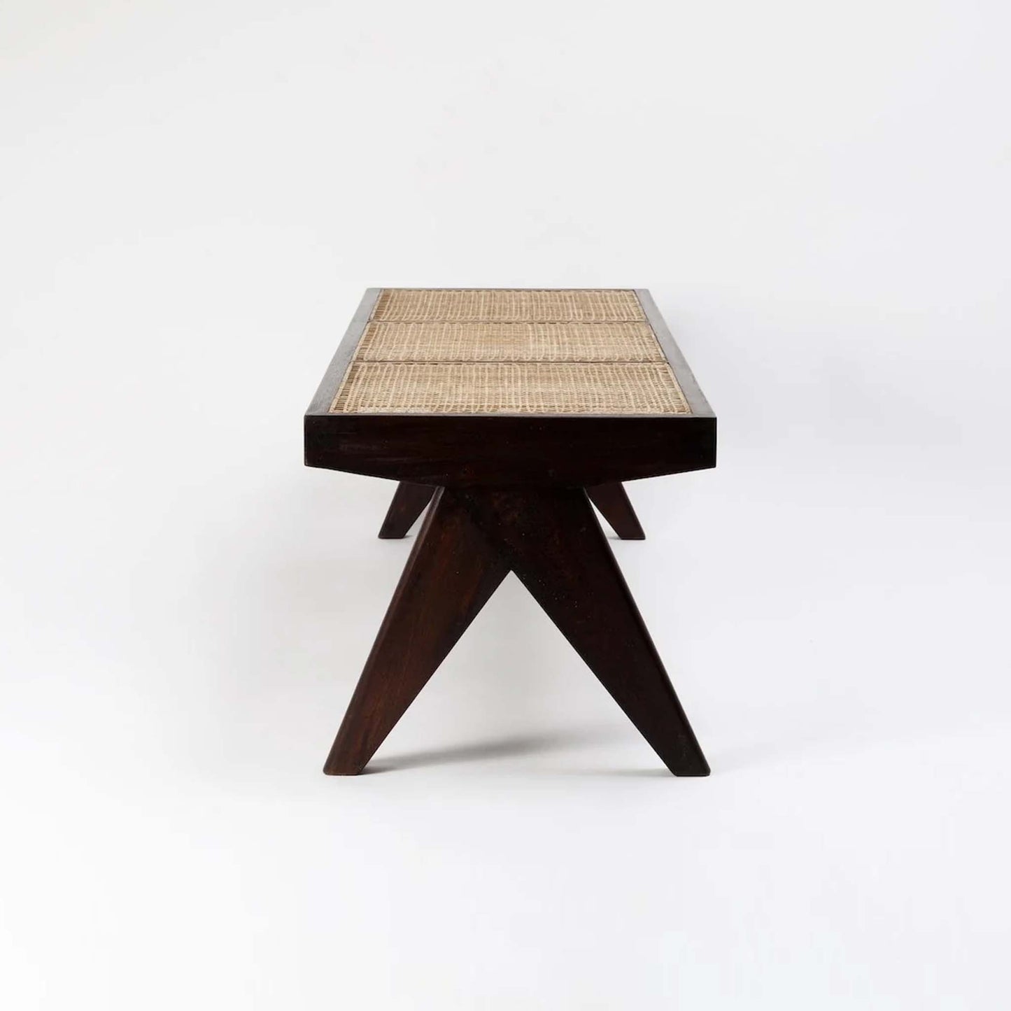 PJ110 Teak and Cane Bench